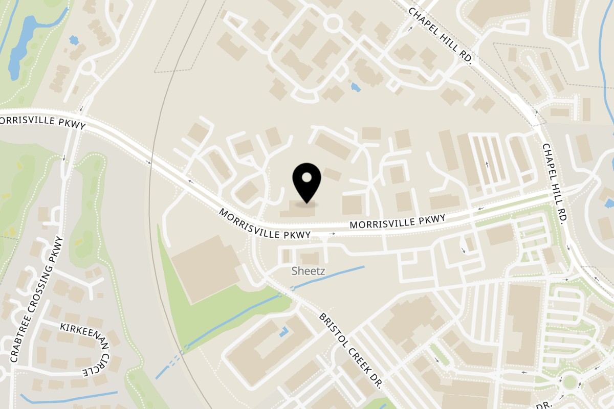 Map showing the location of Fusion Nine on 1012 Morrisville Parkway in Morrisville